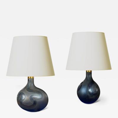  Holmegaard Pair of Table Lamps by Michael Bang for Holmegaard