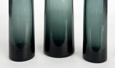  Holmegaard Per Lutken Holmegaard Glass Denmark Smoked Glasss Vases Set of Three 3 