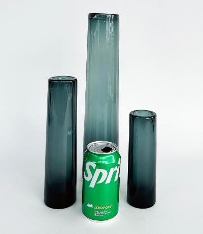  Holmegaard Per Lutken Holmegaard Glass Denmark Smoked Glasss Vases Set of Three 3 