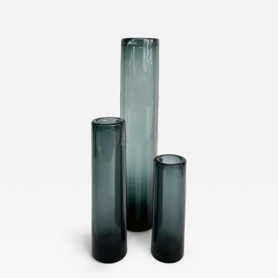  Holmegaard Per Lutken Holmegaard Glass Denmark Smoked Glasss Vases Set of Three 3 
