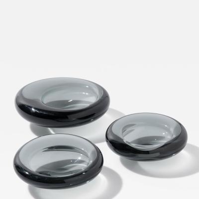  Holmegaard Three glass bowls by Per Lutken for Holmegaard