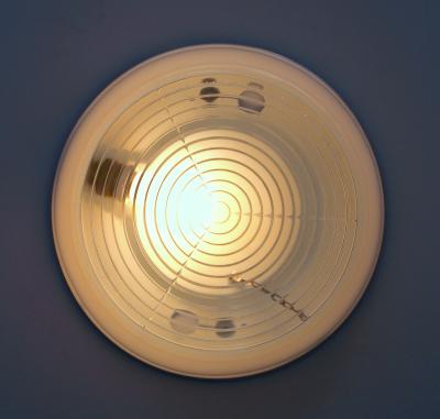  Holophane Fine French 1950s Cast Glass Flush Mount by Holophane