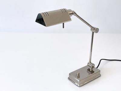  Holtk tter Adjustable Nickel Plated Brass Desk Light by Holtk tter Germany 1980s