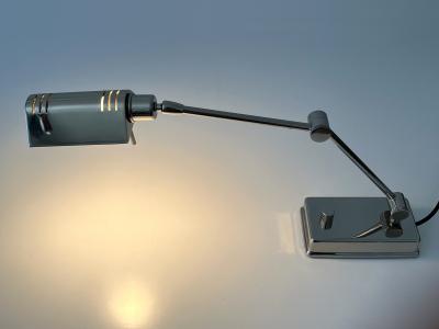  Holtk tter Adjustable Nickel Plated Brass Desk Light by Holtk tter Germany 1980s