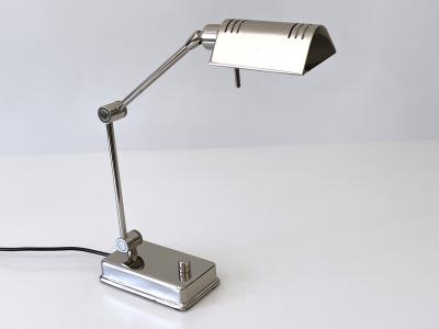  Holtk tter Adjustable Nickel Plated Brass Desk Light by Holtk tter Germany 1980s