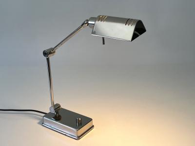  Holtk tter Adjustable Nickel Plated Brass Desk Light by Holtk tter Germany 1980s