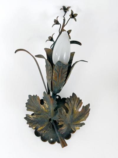  Honsel Leuchten Set of Two Elegant Vine Leaves Sconces by Honsel Leuchten Germany 1970s