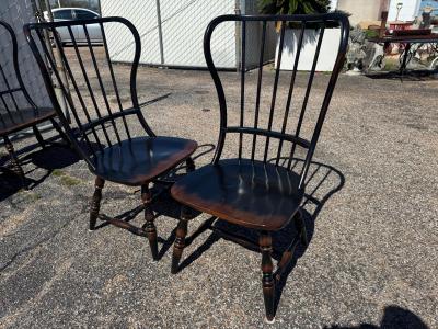  Hooker Furniture Set of 6 Ebony Spindle Back Sanctuary Chairs by Hooker