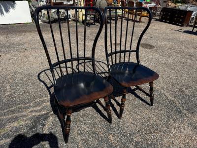  Hooker Furniture Set of 6 Ebony Spindle Back Sanctuary Chairs by Hooker