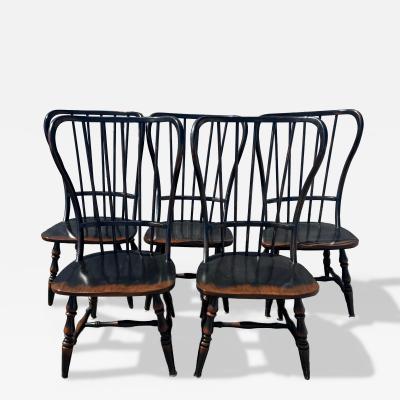  Hooker Furniture Set of 6 Ebony Spindle Back Sanctuary Chairs by Hooker