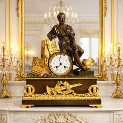  Horatius the Fall of Rome French Empire Antique Bronze Mantel Clock
