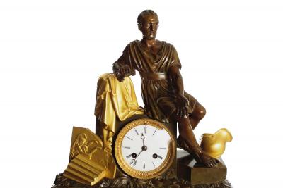  Horatius the Fall of Rome French Empire Antique Bronze Mantel Clock