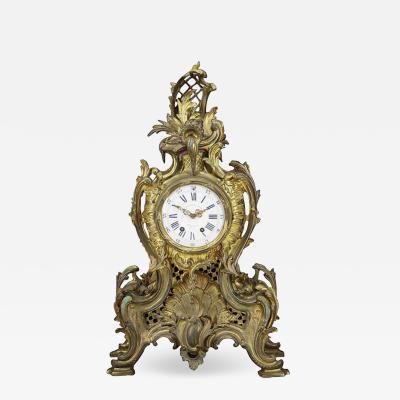  Horlogerie A BELGIAN LOUIS XV STYLE BRONZE MANTEL CLOCK BY HORLOGERIE BRUSSELS