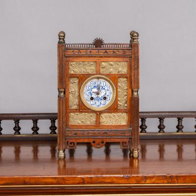 Howell James Howell and James A small Aesthetic Movement walnut mantle clock