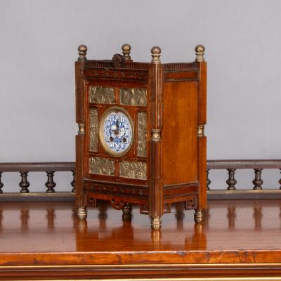 Howell James Howell and James A small Aesthetic Movement walnut mantle clock