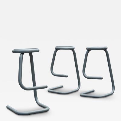  Hugh Hamilton Philip Salmon Set of 3 Paperclip Model K700 Bar Stools by Kinetics in Grey Enamel