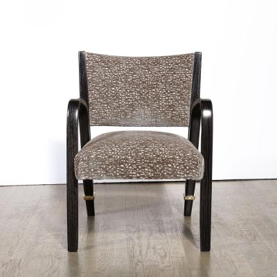  Hughes Steiner Mid Century Ebonized Walnut Brass Holly Hunt Velvet Chairs by Hughes Steiner