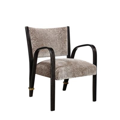  Hughes Steiner Mid Century Ebonized Walnut Brass Holly Hunt Velvet Chairs by Hughes Steiner