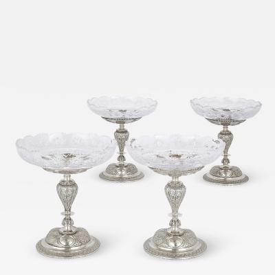  Hunt Roskell Set of Four Victorian silver stands by Hunt Roskell London