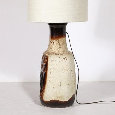  Hustadt Leuchten Mid Century Modernist Volcanic Glazed Ceramic Table Lamp by Hustadt Leuchten