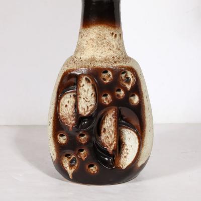  Hustadt Leuchten Mid Century Modernist Volcanic Glazed Ceramic Table Lamp by Hustadt Leuchten