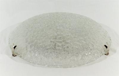  Hustadt Leuchten Well Textured Hustadt Flush Mount with Chrome Hardware