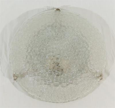  Hustadt Leuchten Well Textured Hustadt Flush Mount with Chrome Hardware