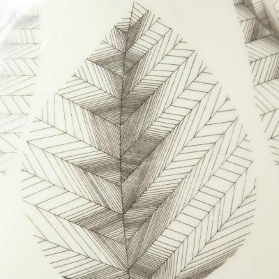  Hutschenreuther Hutschenreuther Vase Porcelain White Black Gold Leaf Pattern Signed