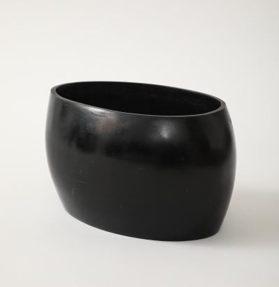  IBU IBU Poil ne Black Bronze Sand Cast Oblong Vase France signed numbered
