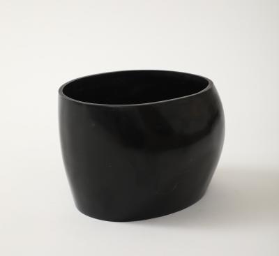  IBU IBU Poil ne Black Bronze Sand Cast Oblong Vase France signed numbered