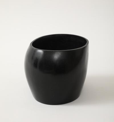  IBU IBU Poil ne Black Bronze Sand Cast Oblong Vase France signed numbered