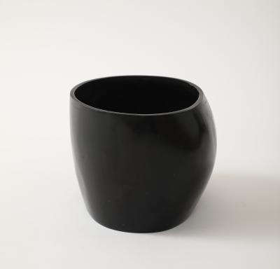  IBU IBU Poil ne Black Bronze Sand Cast Oblong Vase France signed numbered