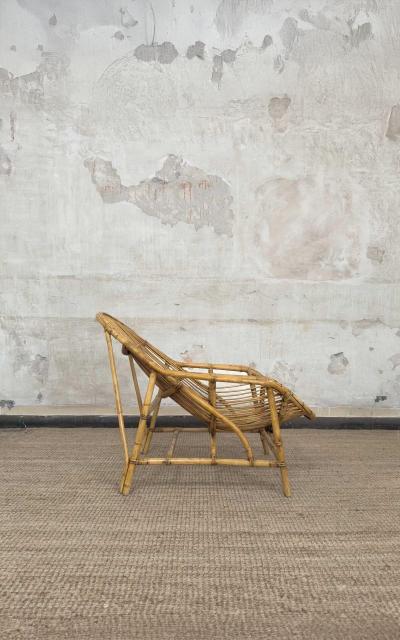  IKEA Pair of Bamboo Lounge Armchairs by Ikea Second Half of the 20Th Century