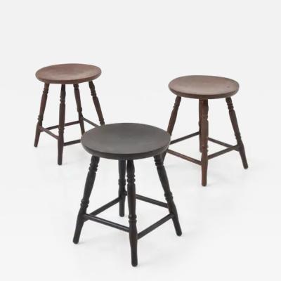  IKEA Set of three vintage IkEA stools in different colours Original Label