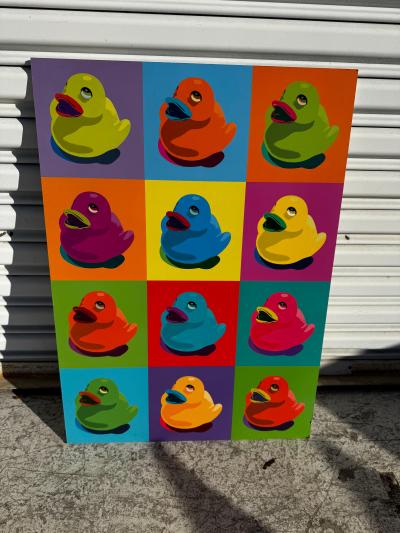  IKEA Vintage Ikea Knista Rubber Ducks Warhol Style Poster on Board