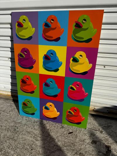  IKEA Vintage Ikea Knista Rubber Ducks Warhol Style Poster on Board