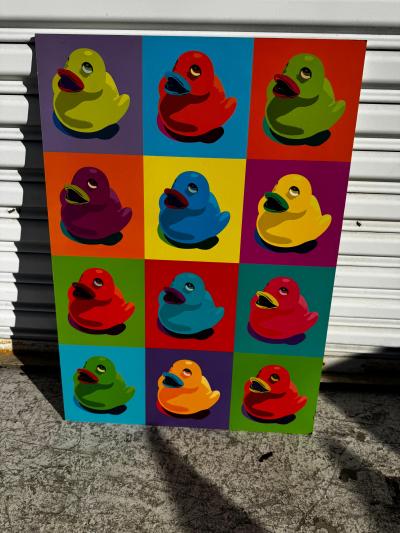  IKEA Vintage Ikea Knista Rubber Ducks Warhol Style Poster on Board