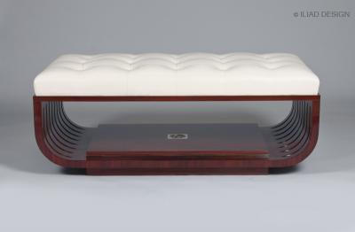  ILIAD Bespoke A Modernist style Upholstered Ottoman by ILIAD Design