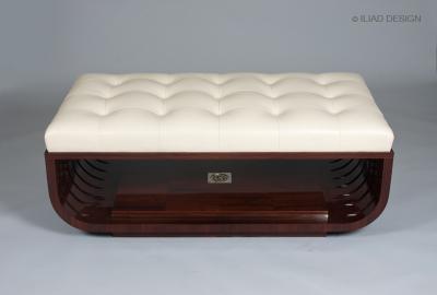  ILIAD Bespoke A Modernist style Upholstered Ottoman by ILIAD Design