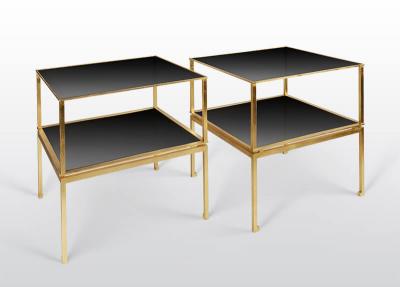  ILIAD Bespoke A Pair of Modernist Gilt End Tables