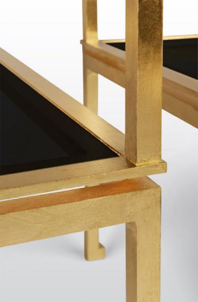  ILIAD Bespoke A Pair of Modernist Gilt End Tables