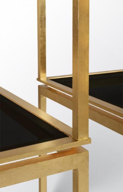  ILIAD Bespoke A Pair of Modernist Gilt End Tables