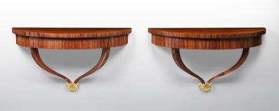  ILIAD Bespoke Biedermeier Inspired Demi Lune Consoles