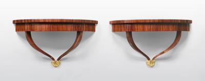  ILIAD Bespoke Biedermeier Inspired Demi Lune Consoles