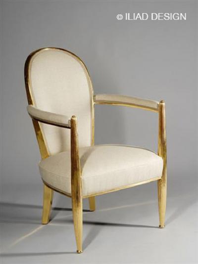  ILIAD Bespoke French Art Deco Inspired Gilt Armchair