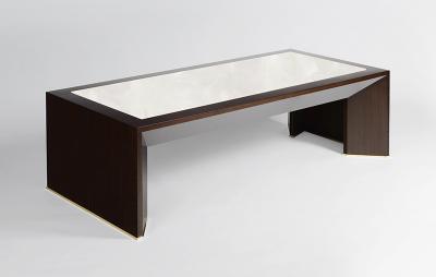  ILIAD Bespoke French Modernist inspired Wood and Onyx Coffee Table