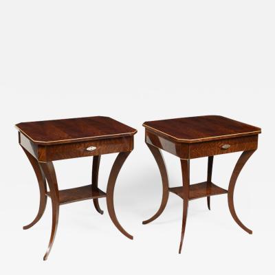  ILIAD Bespoke Pair of Biedermeier Style Side Tables