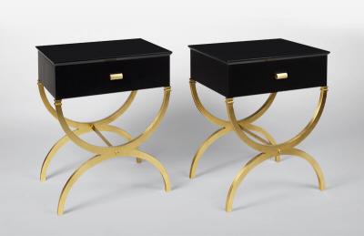  ILIAD Bespoke Pair of Modernist End Tables inspired by Maison Ramsay