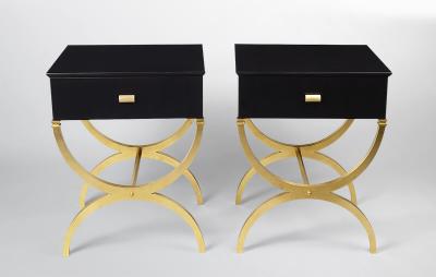  ILIAD Bespoke Pair of Modernist End Tables inspired by Maison Ramsay