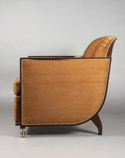  ILIAD DESIGN A French 30 s inspired Club Chair with matching Ottoman by ILIAD Design